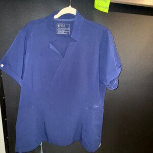 Figs Women Navy Set Inala Slim Top - XXL - High Waisted Zamora Pant - XL